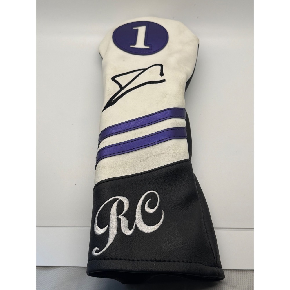 Royal‎ Collection RC Driver Headcover White Purple Black Golf Club Cover #1